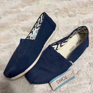 TOMS Dark Blue Canvas Slip-Ons